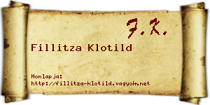 Fillitza Klotild névjegykártya